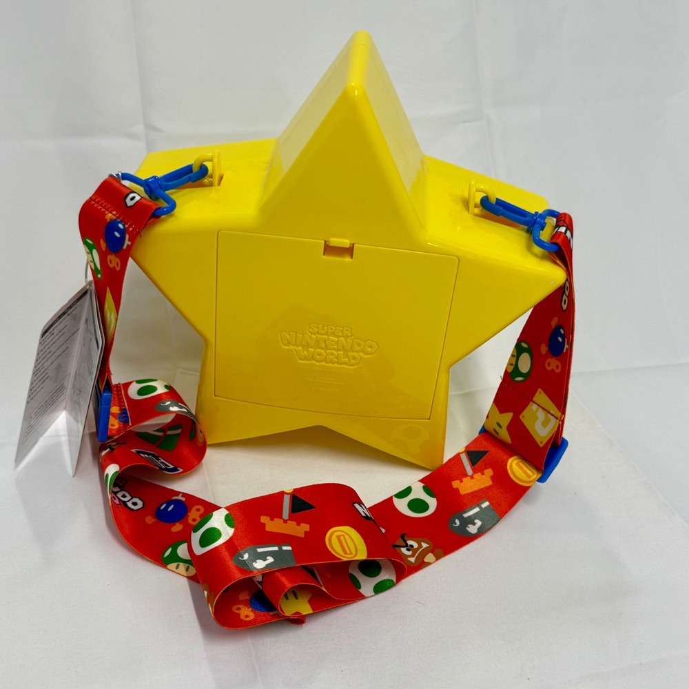Super Nintendo World Universal Studios Star Popcorn Bucket Yellow LED Lights New - Picture 4 of 7